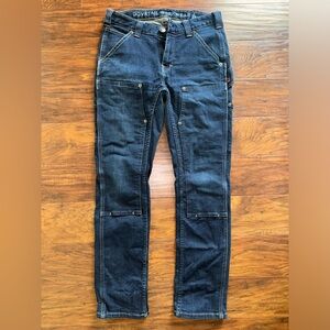 Dovetail Workwear Jeans Womens 4/28 Blue Denim Maven Slim Double Knee Ca…